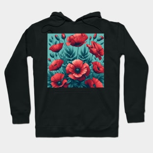 Red Poppy Flower Hoodie